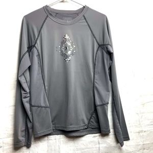 Athleta Gray Long Sleeve Shirt Sz Med